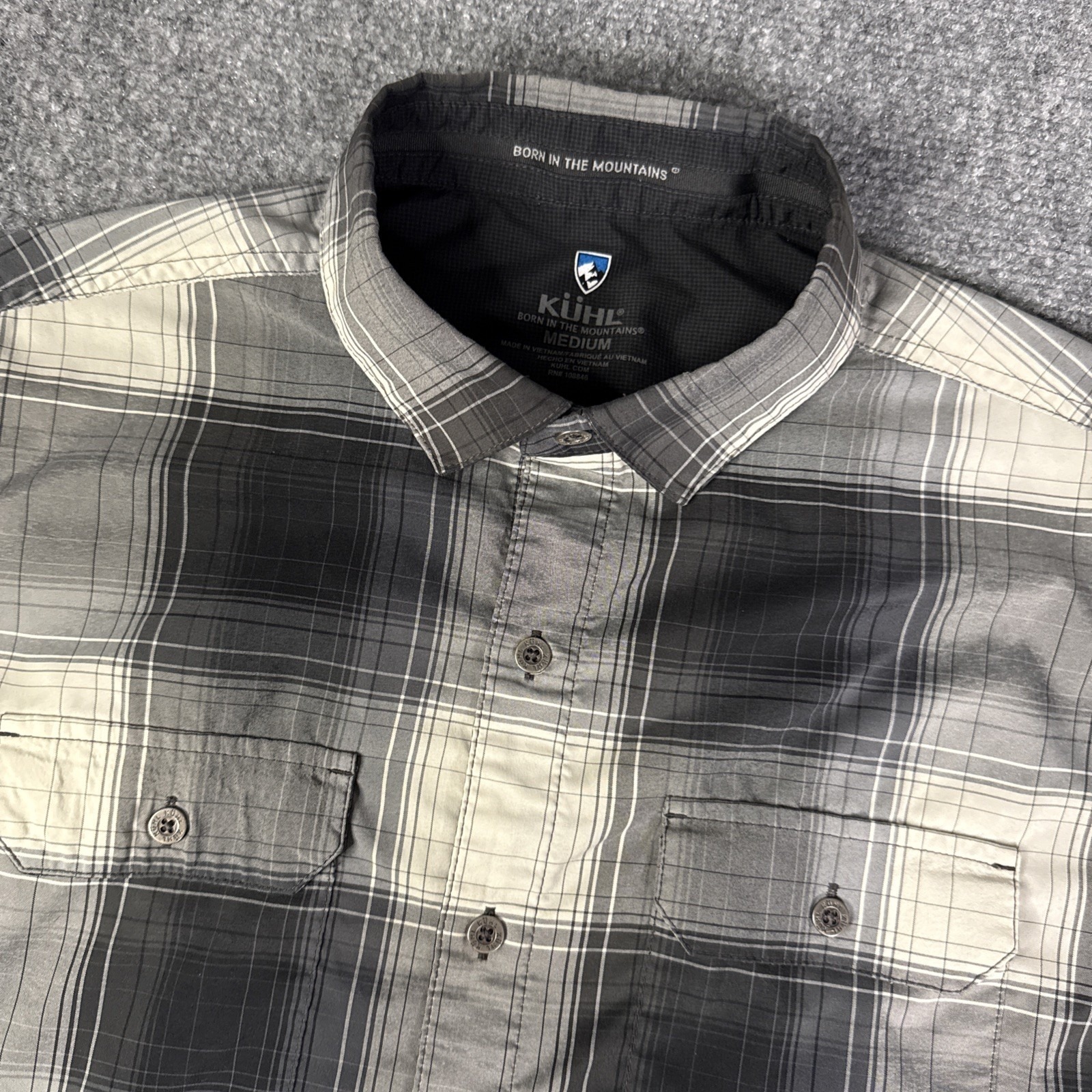 Kuhl Response Shirt Mens M Button Down Blackened Pearl Lightweight Hiking